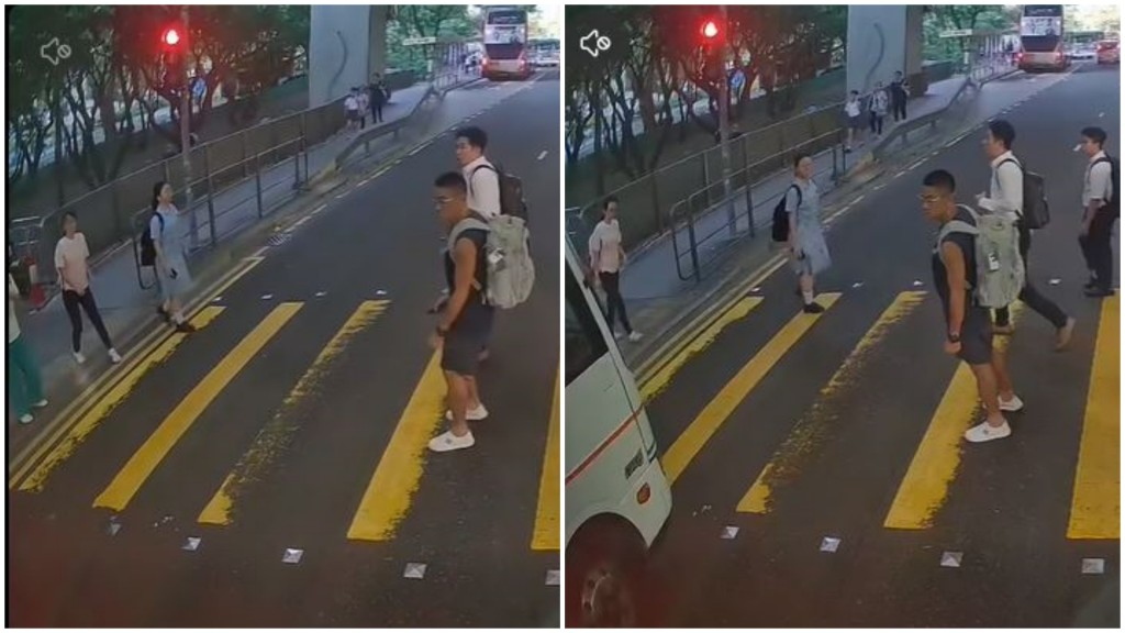 貨車險衝燈幸及時煞停。fb車cam L（香港群組）Kitty Chau影片截圖