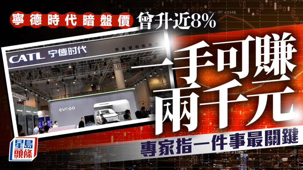 寧德時代暗盤價曾升近10% 一手可賺2500元 即睇專家追揸沽策略 「首15分鐘最關鍵」