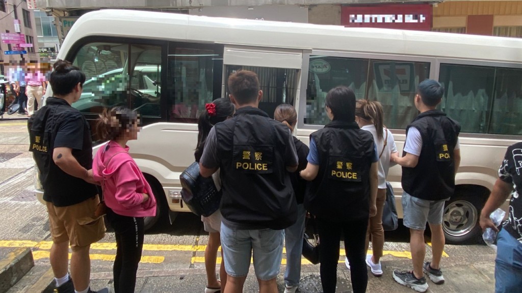 警方中環掃黃 拘5泰國女子。警方圖片