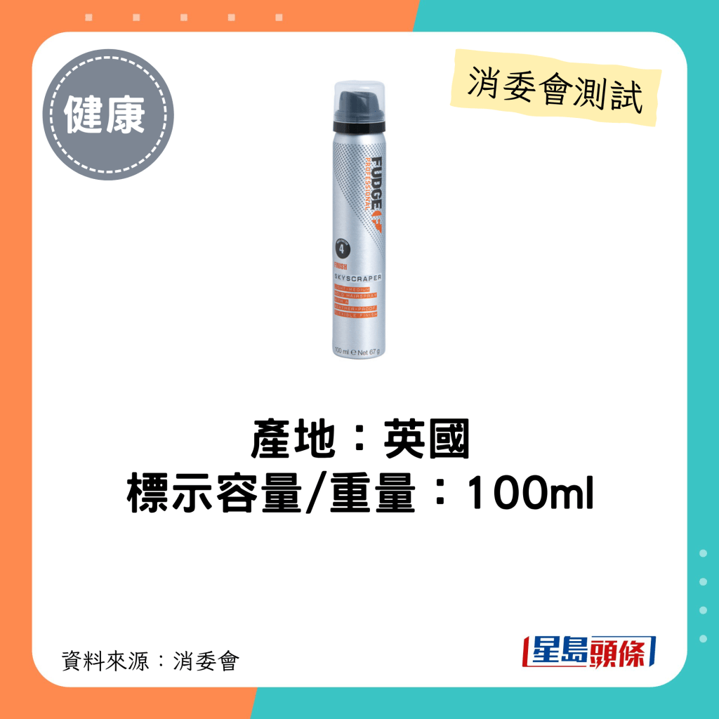 消委會髮泥髮蠟｜產地：英國 標示容量/重量：100ml