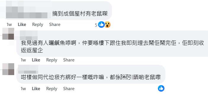 網民：搞到成個屋邨有老鼠㗎。fb「公屋討論區 - 香港facebook群組」截圖