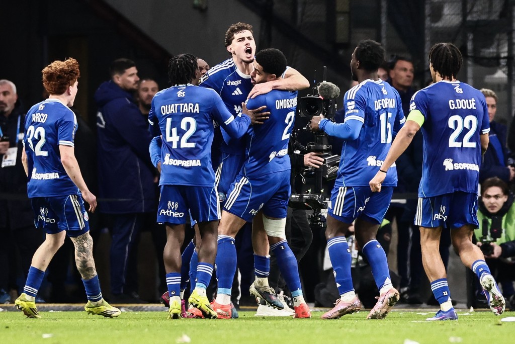 斯特拉斯堡97分鐘憑12碼扳平。法新社