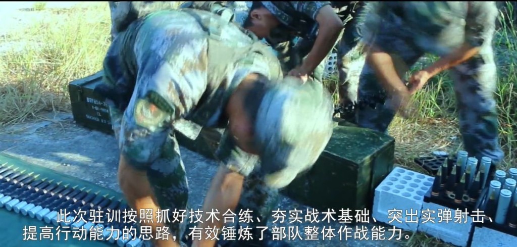 解放軍駐港部隊影片截圖