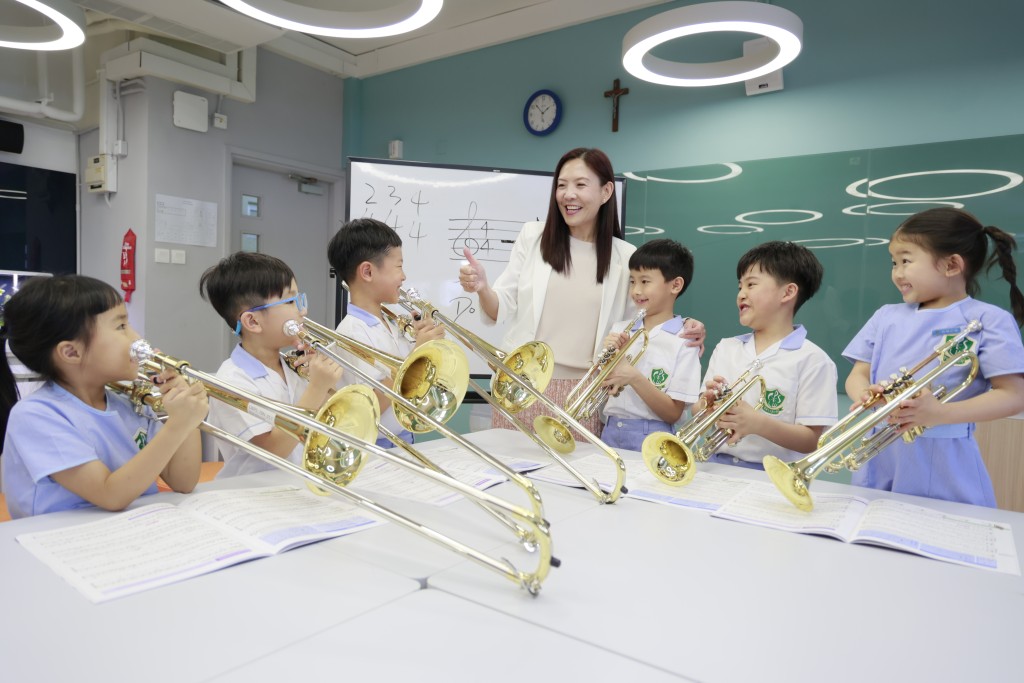 學校讓基層學生也能接觸銅管樂，享受音樂帶來的樂趣。（圖片來源：受訪學校提供）