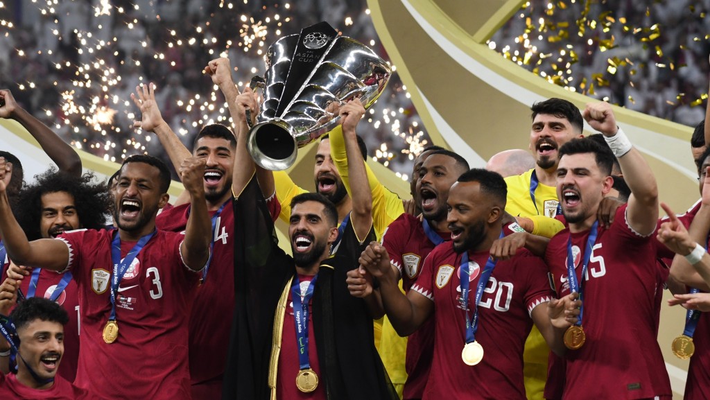  亞洲盃決賽，卡塔爾擊敗約旦衛冕。 吳家祺攝