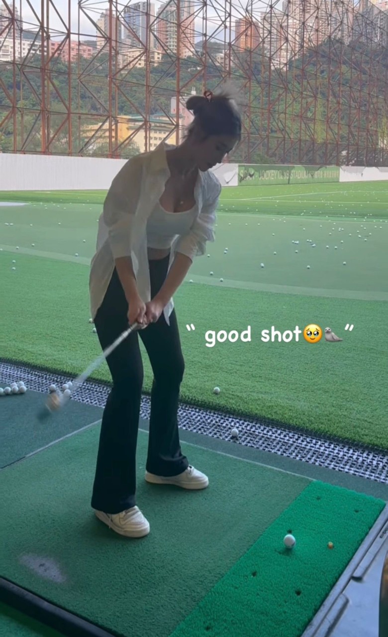 郭珮文落選後去大吃一頓，又去打高爾夫球。