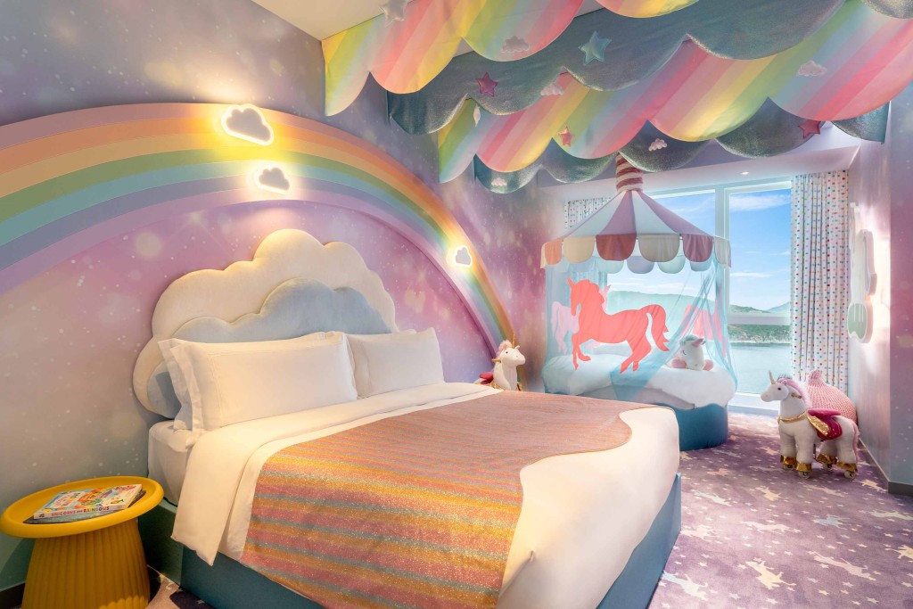 ■其中一個以獨角獸為主題的客房，女孩子見到一定樂翻天！