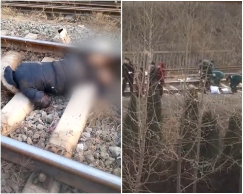 婦人兩度躺在火車軌上尋死,最終被火車輾斷雙腿,傷重不治。網圖