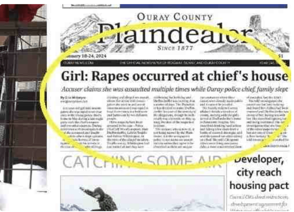 《奧雷郡周報》18日獨家報導17歲少女遭性侵案，卻全鎮報紙被偷光。