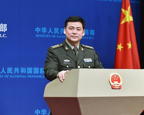 國防部發言人任國強。新華社