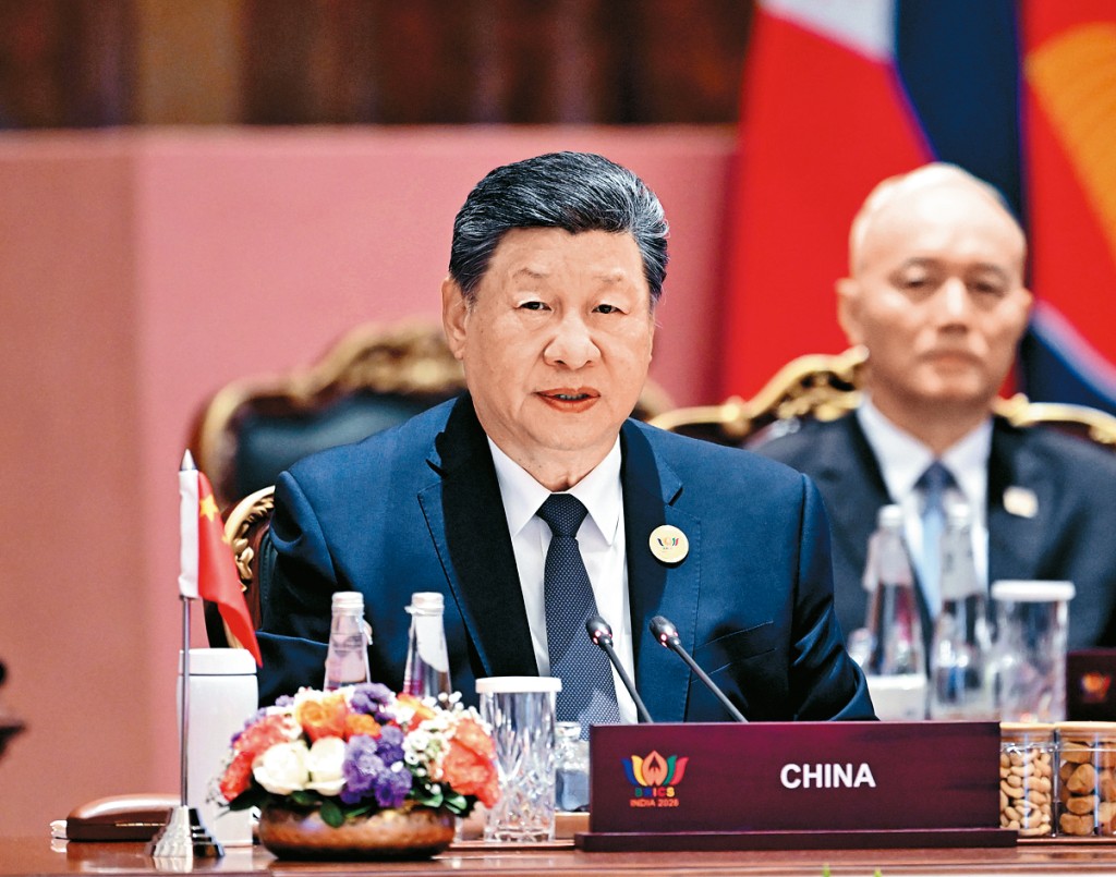 習近平昨日在金磚國家峰會發表講話。