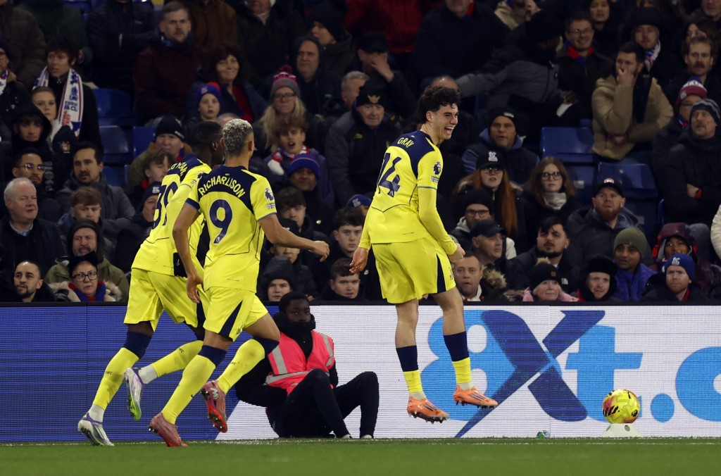 熱刺憑艾治格雷的唯一入球擊敗水晶宮，取得近9輪英超第2勝。路透社