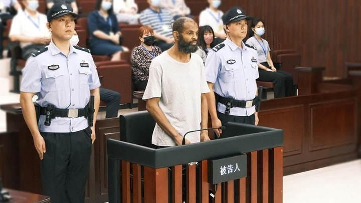 沙迪德上訴被駁回維時死刑判決。央視片段截圖