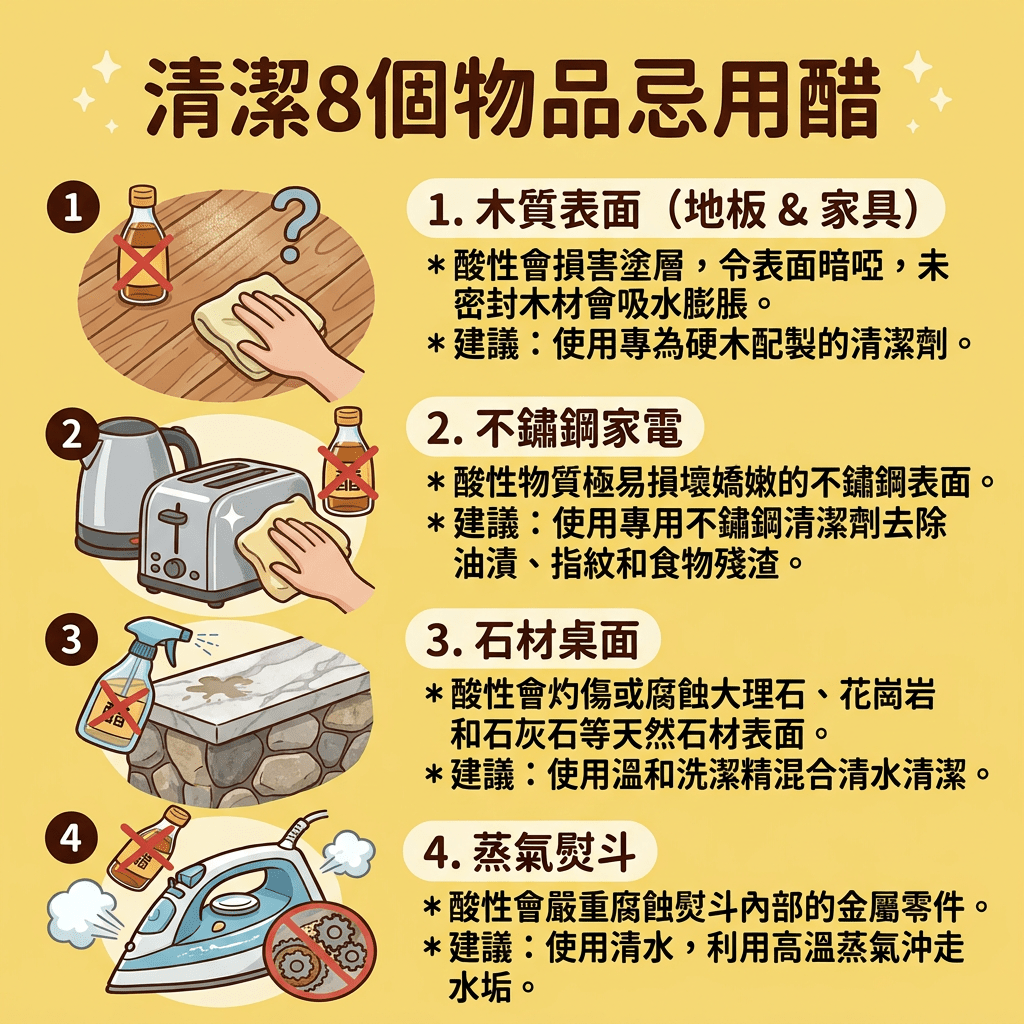 清潔8個物品忌用醋 清潔8個物品忌用醋