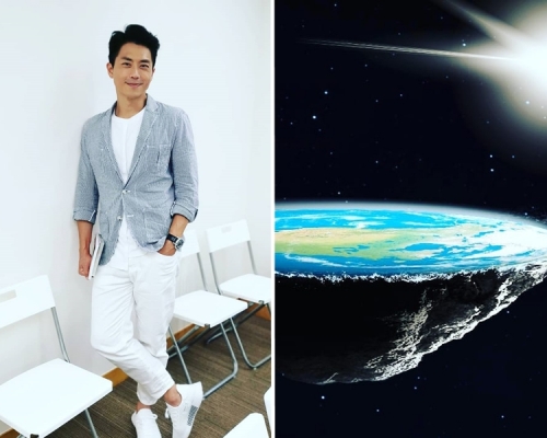 森美在電台節目以「地平說」舉例。　森美IG