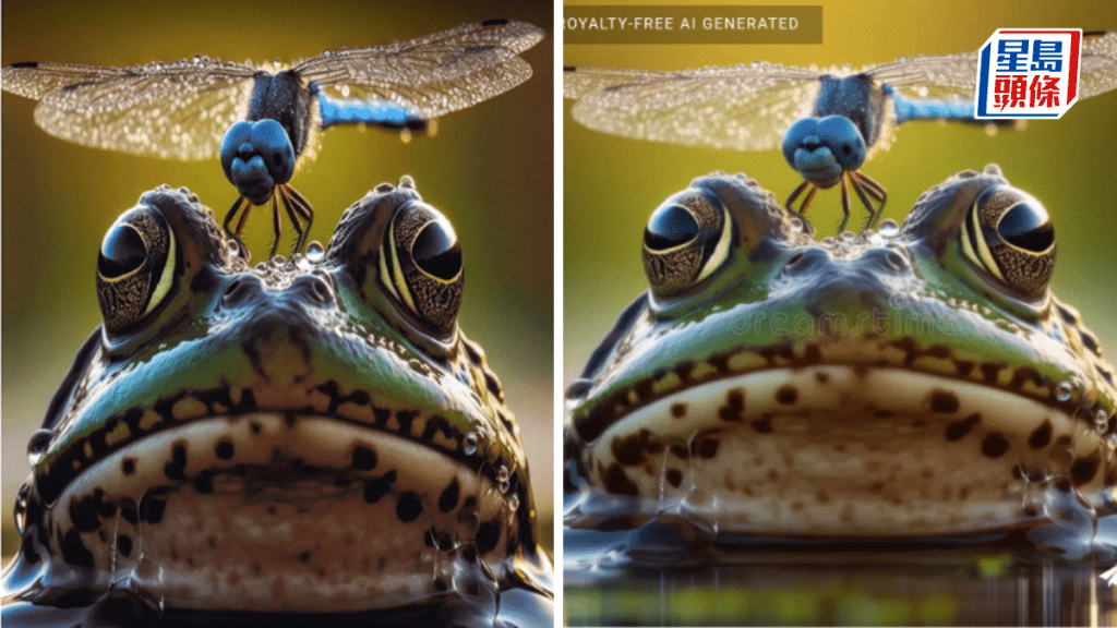 日本摄影大赛最优秀奖（左）被揭发抄袭AI图片（右）。第42届埼玉县写真沙龙官方网站; Dreamstime