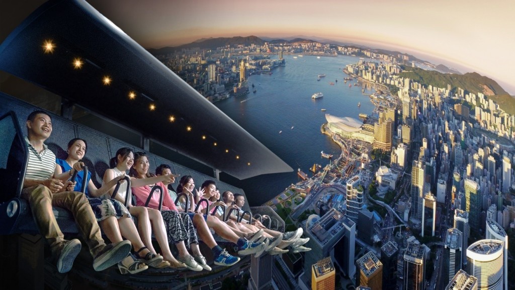 香港首間 4D 動感飛行影院 「飛越天際」。K11
