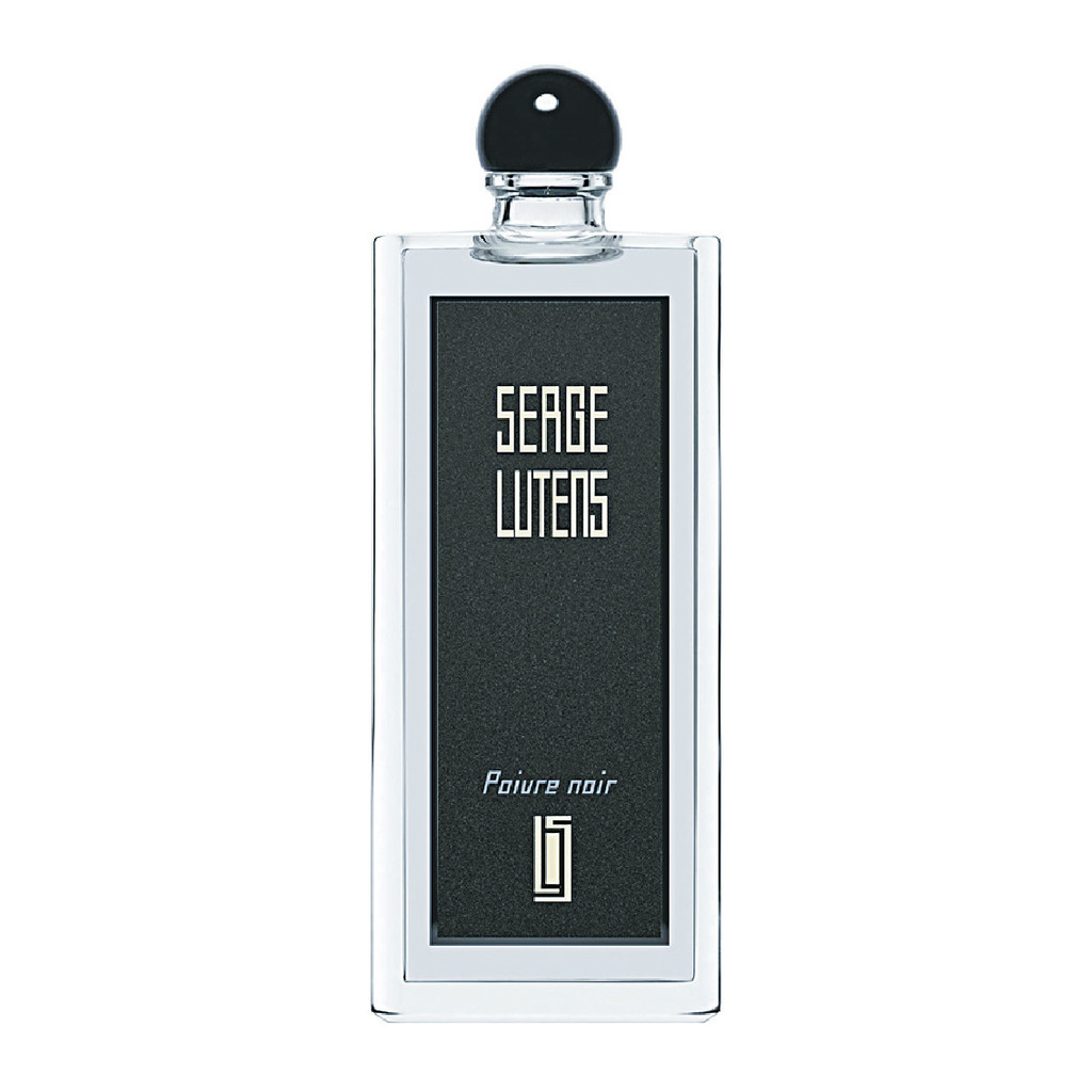 中性格調  Serge Lutens Collection Noire Poivre noir $1,180  　　主調為馬達加斯加黑胡椒、雪松木、肉豆蔻，帶來細緻的辛辣感，香水瓶上的線條貫徹品牌的簡約藝術設計。