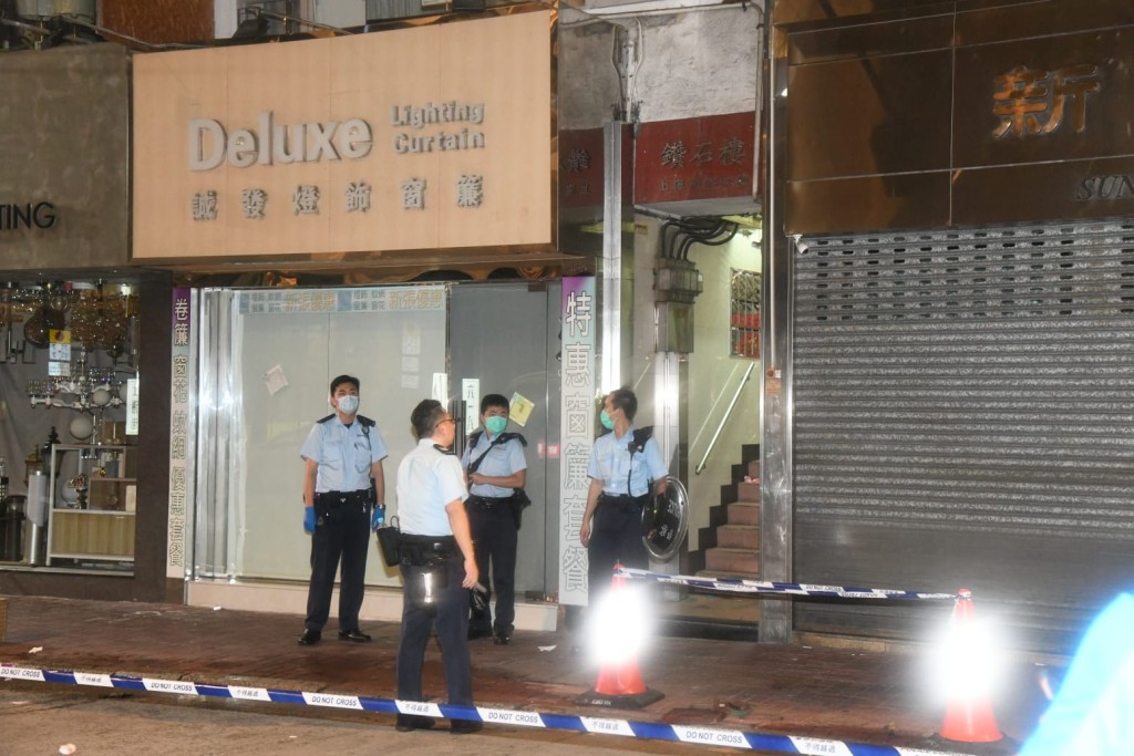 警方封鎖現場調查。丁志雄攝