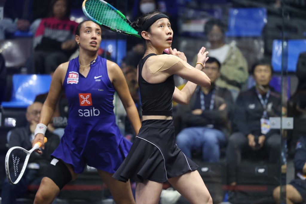 何子樂跟Sana Ibrahim是好友，兩人第一次在比賽中對壘。 徐嘉華攝