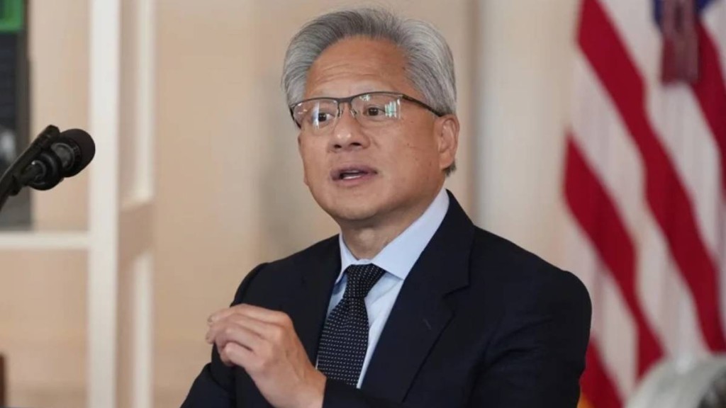 4月30日黃仁勳到白宮與美國總統特朗普會面。美聯社