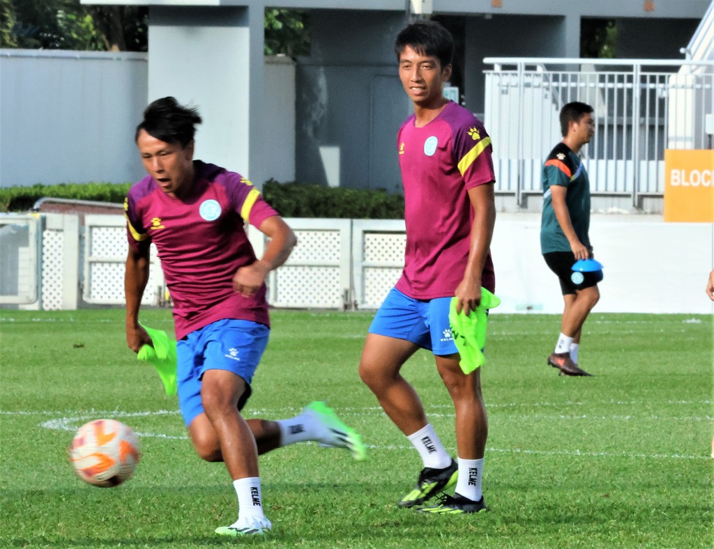 全队最有亚洲赛经验的球员卢均宜（左）及林嘉纬。