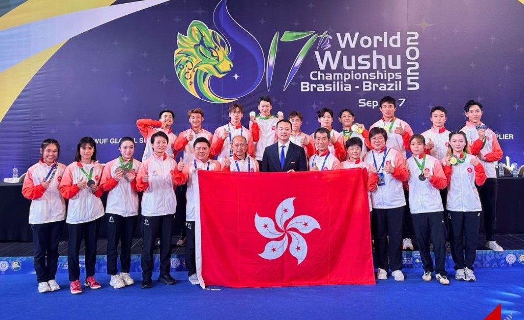香港武術隊今仗遠赴巴西參加世錦賽,大豐收而回。香港武聯FB圖 香港武術隊今仗遠赴巴西參加世錦賽,大豐收而回。香港武聯FB圖