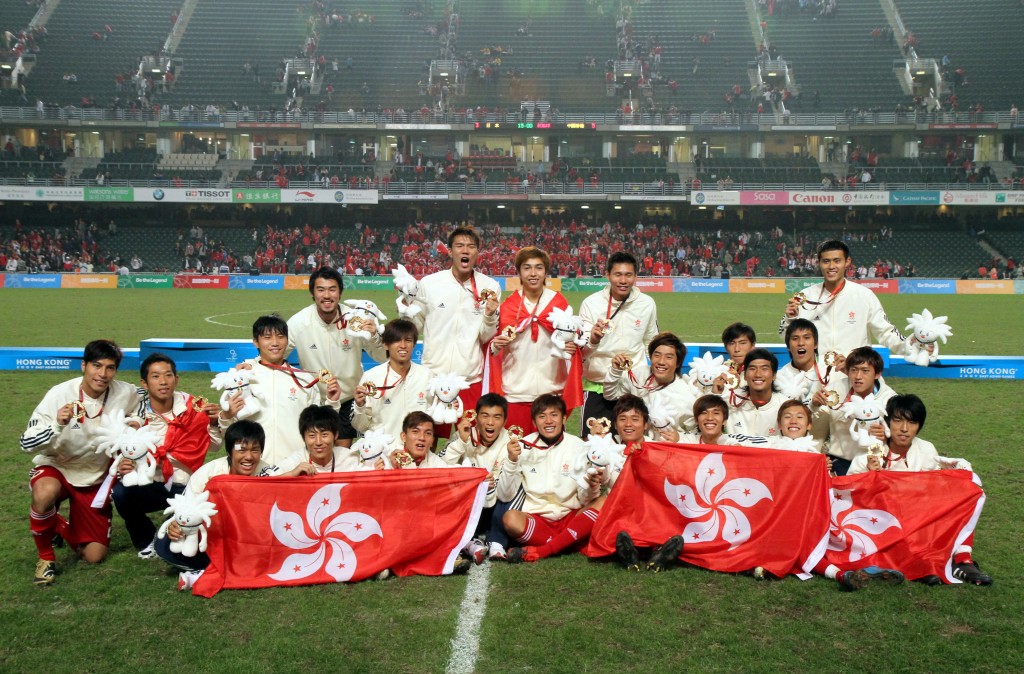2009年東亞運,港足主場歷史性奪金。 2009年東亞運,港足主場歷史性奪金。