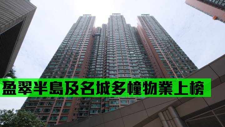 盈翠半島及名城多幢物業上榜