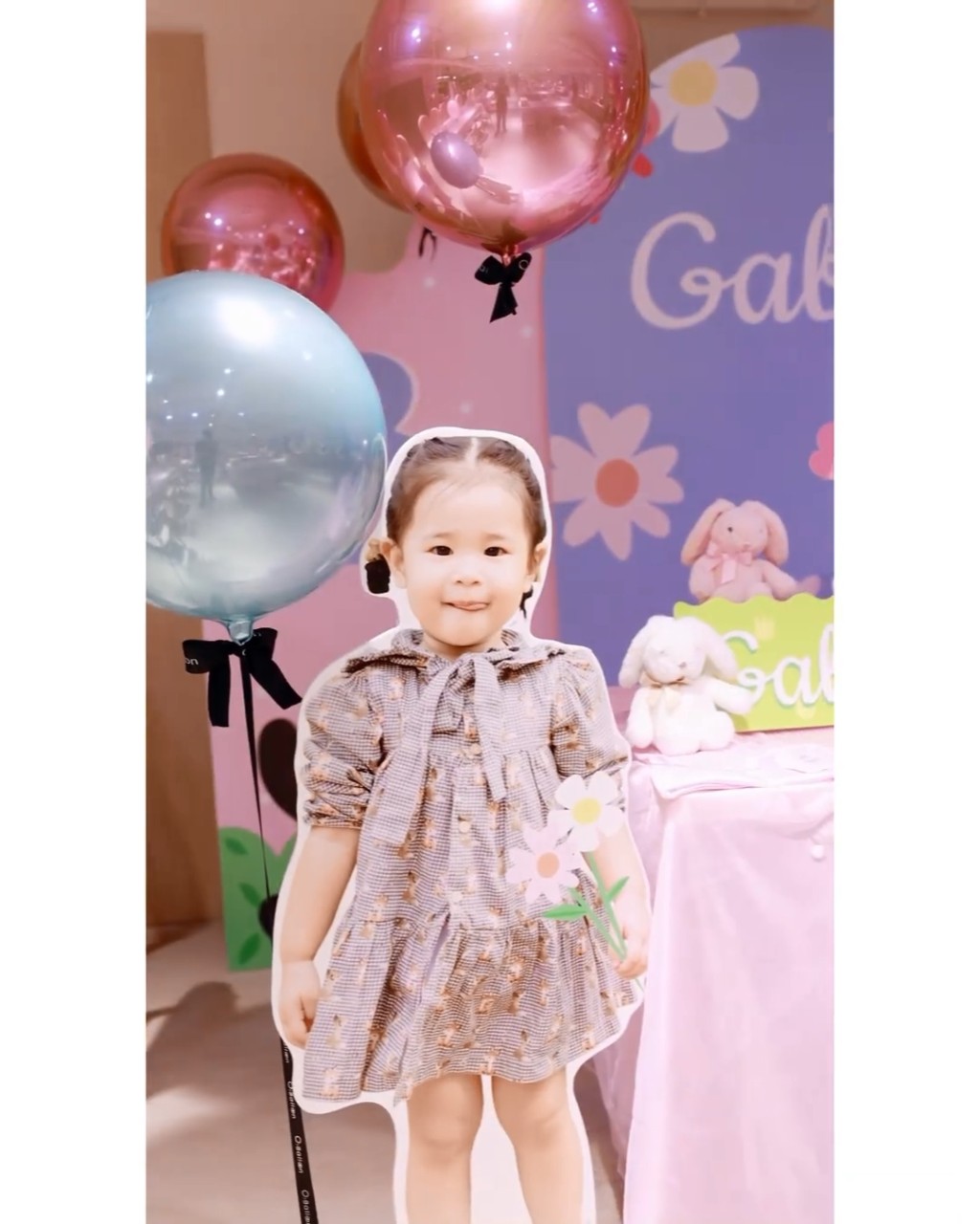 早前谭凯琪为女儿Gabri举行三岁生日会。