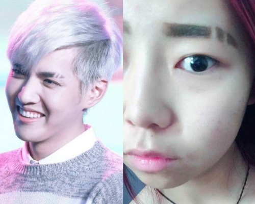 年輕人紛紛在網上放照片，將眉「界斷」。