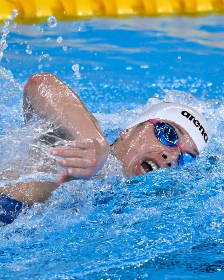 何诗蓓于二月世锦赛取得100米自由泳银牌，今次在美国职业系列赛夺金。资料图片