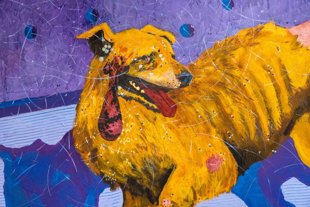香港夜市｜夜間藝術展覽《都市物種》藝術家洪忠傑以年老狗隻為題材的作品