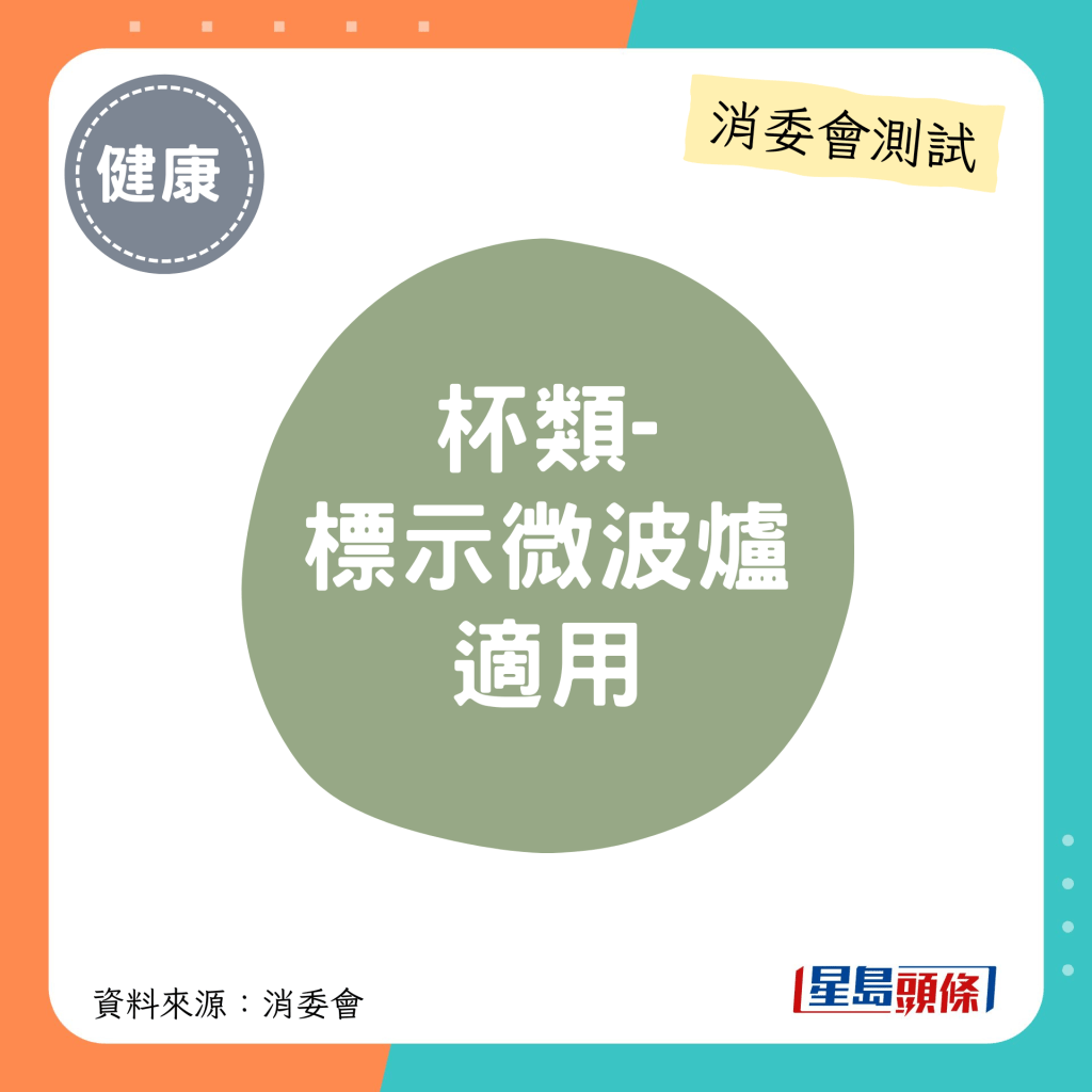 消委会陶瓷餐具测试 5星推介名单｜杯类-标示微波炉适用