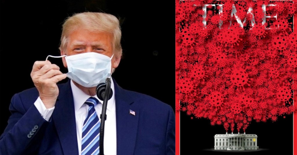 特朗普以摘下口罩為榮。