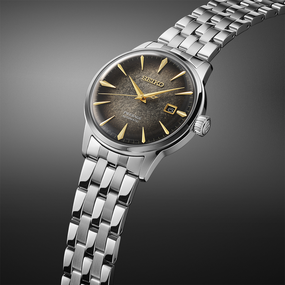 Seiko Presage Cocktail Time STAR BAR限量版SRPK93，錶殼：40.5mm不鏽鋼/ 機芯：4R35自動/ 限量：9,000枚/ 售價：$4,280。