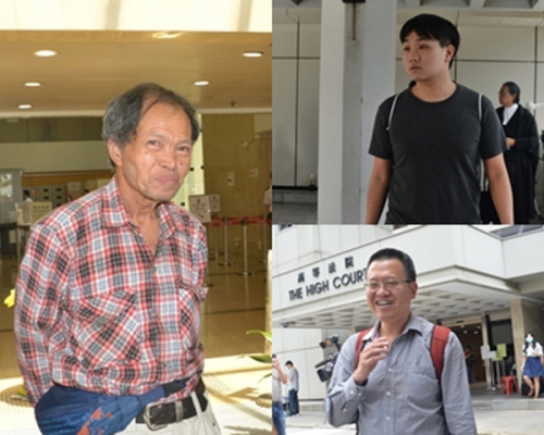 被告劉鐵民(左);被告黎宇聲(右下);被告陳瑋鋒(右上)。 資料圖片