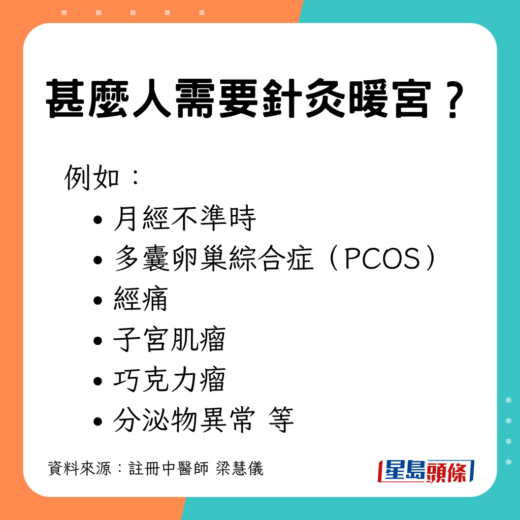 如不準時、經痛、分泌物異常等