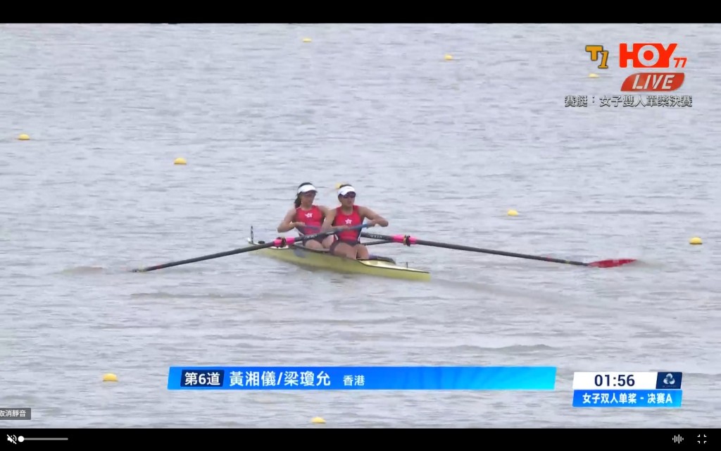 黃湘儀/梁瓊允在決賽得第6名。直播截圖