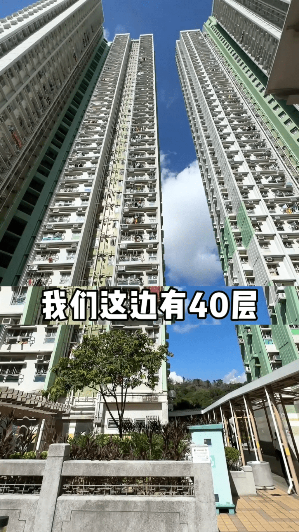 港妈介绍她们住的楼宇有40层。