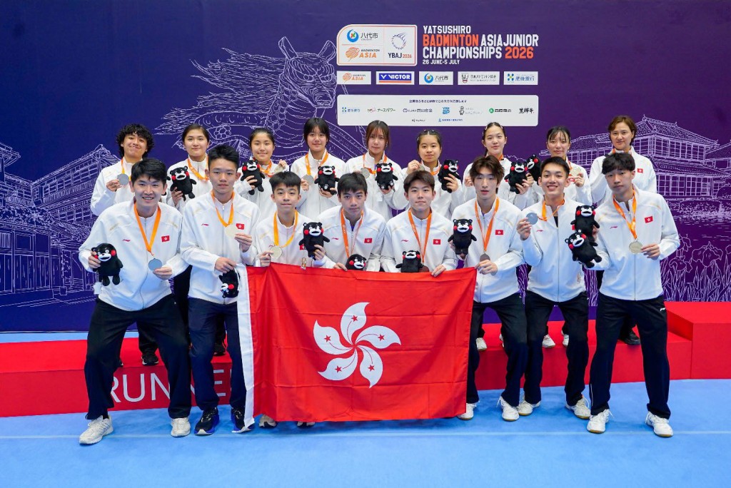 香港U19羽毛球队历史性为香港夺得亚青赛面男女混合团体赛银牌。亚洲羽联图 香港U19羽毛球队历史性为香港夺得亚青赛面男女混合团体赛银牌。亚洲羽联图