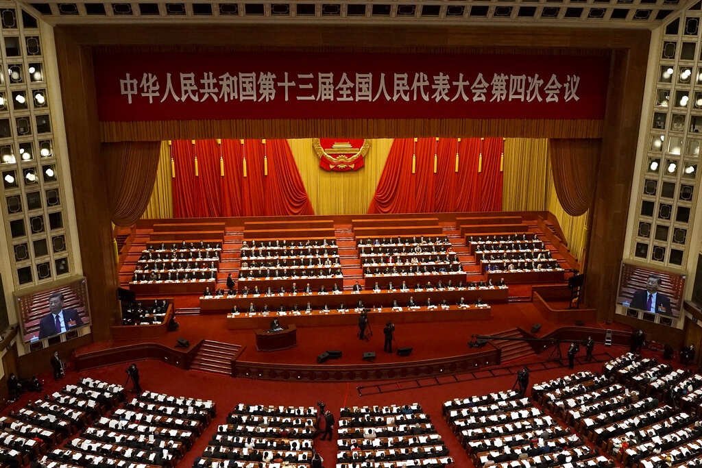 全國人大常委會強調，香港實行怎樣的選舉制度是中央事權。AP資料圖片