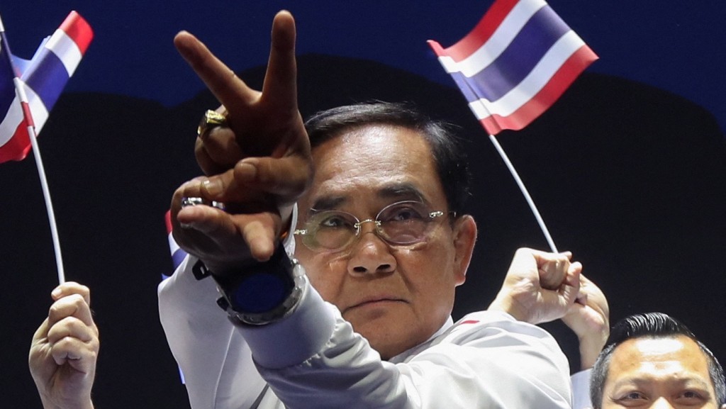 泰國現任首相巴育選前2天在曼谷作最後拉票。 路透社