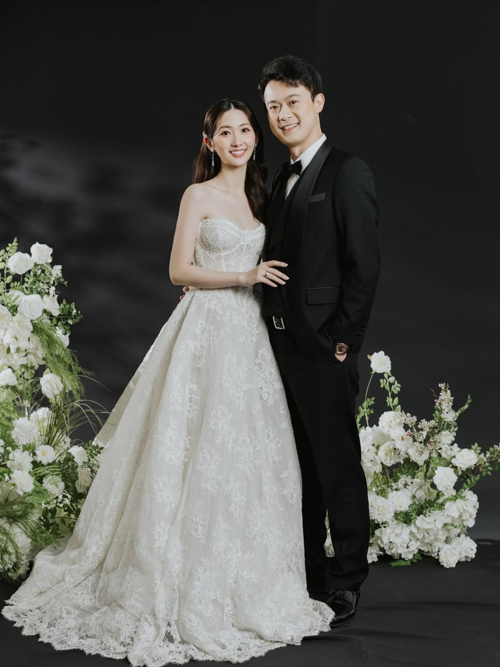 黃靜藍與Wilson年初補辦婚禮。 黃靜藍與Wilson年初補辦婚禮。