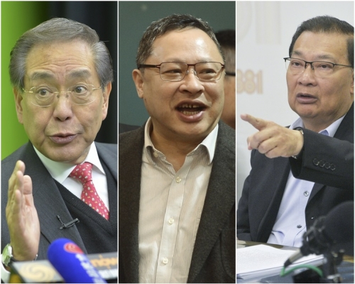 左起,李國章、戴耀廷、譚耀宗。