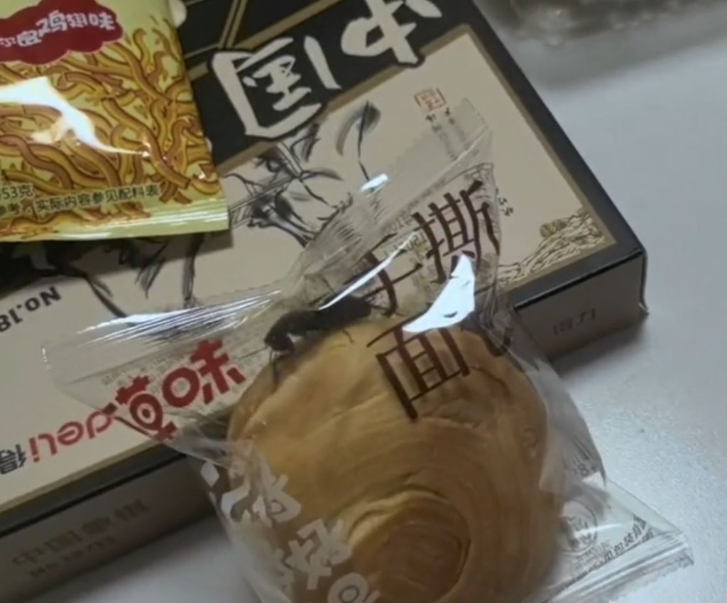 網民質疑密封的袋裝麵包，曱甴是否能長時間存活。抖音@他與江南-jmc