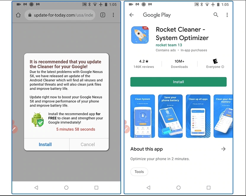 Barcode scanner程式更新版本會彈出大量廣告，網絡安全公司呼籲受影響者手動移除程式。網圖