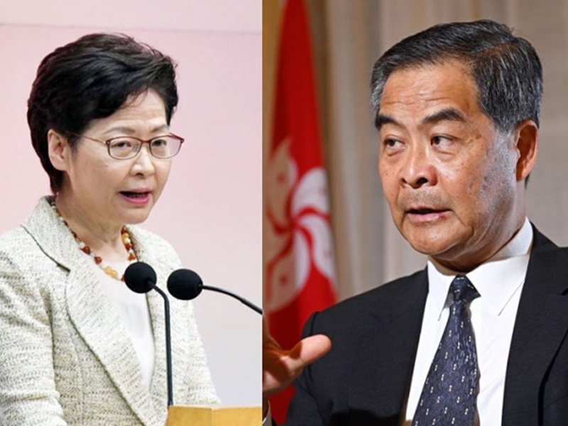 現屆特首林鄭月娥,和全國政協副主席梁振英,就土地房屋問題隔空對辯。資料圖片