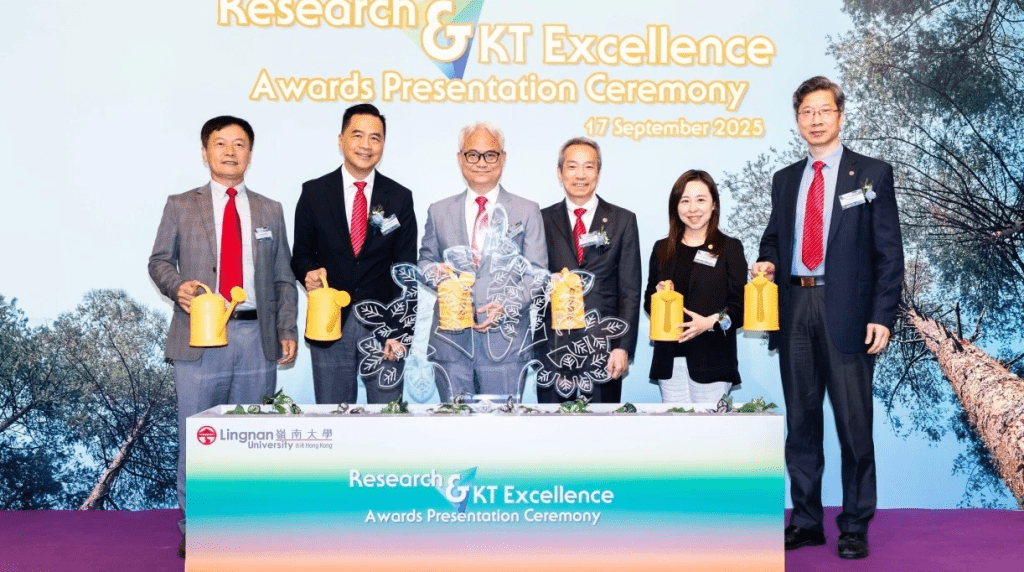嶺南大學於前日舉行卓越研究及知識轉移頒獎典禮。(圖片來源：嶺南大學)