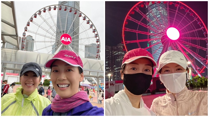 江美儀和唐詩詠不時相約跑步。